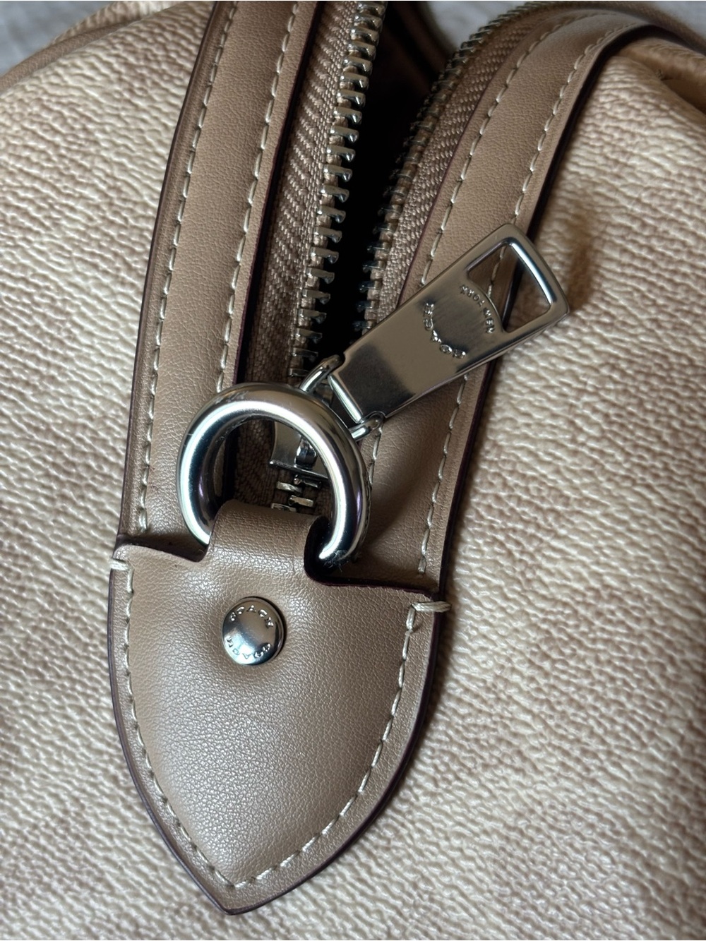Coach Large Rowan in Sand/Taupe/Silver Canvas - Picture 8 of 13
